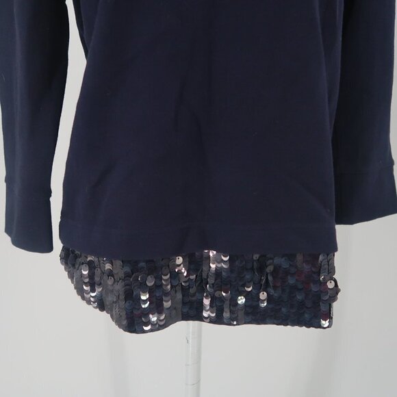 J.Crew Women's Blue Sweatshirt w Sequin Detail Size XS - Picture 4 of 9